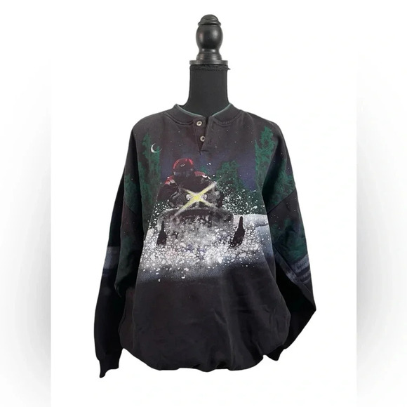 Vintage Artisan Sunschein Designs Women’s XL Snowmobile Pullover Sweatshirt - Picture 1 of 12